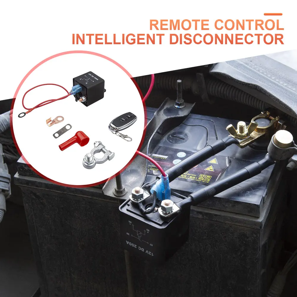 Circuito inteligente de corte de batería de coche, sistema de interruptor  de desconexión, relé de arranque de alta corriente, control remoto  inalámbrico, 12V, 200A - AliExpress