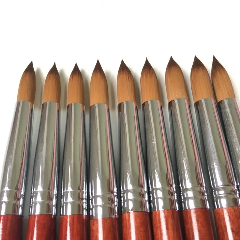 1PCS 100% Kolinsky Sable Acrylic Nail Art Brush No. 10#12#14#16#18#20#22#24 UV Gel Carving Pen Liquid Powder DIY Nails Drawing 4