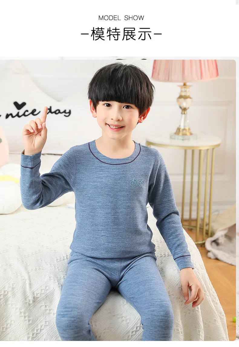 Girls Thermal Underwear Autumn Homewear Teenage Sleepwear Warm Pijamas Boy  Pyjamas For Kids Children's Day Gift Baby Night Suits