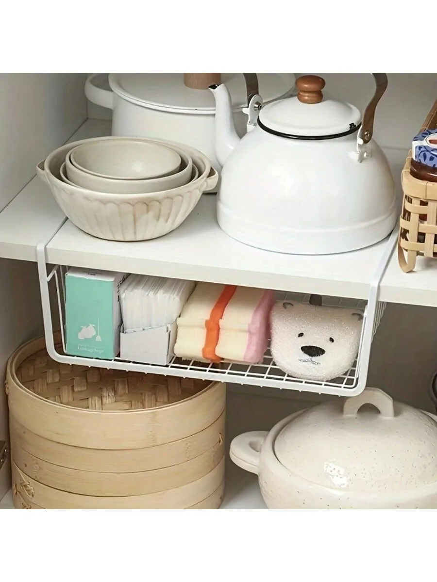 Under table hanging multi-layer storage basket 1pc for Student Dormitory Kitchen