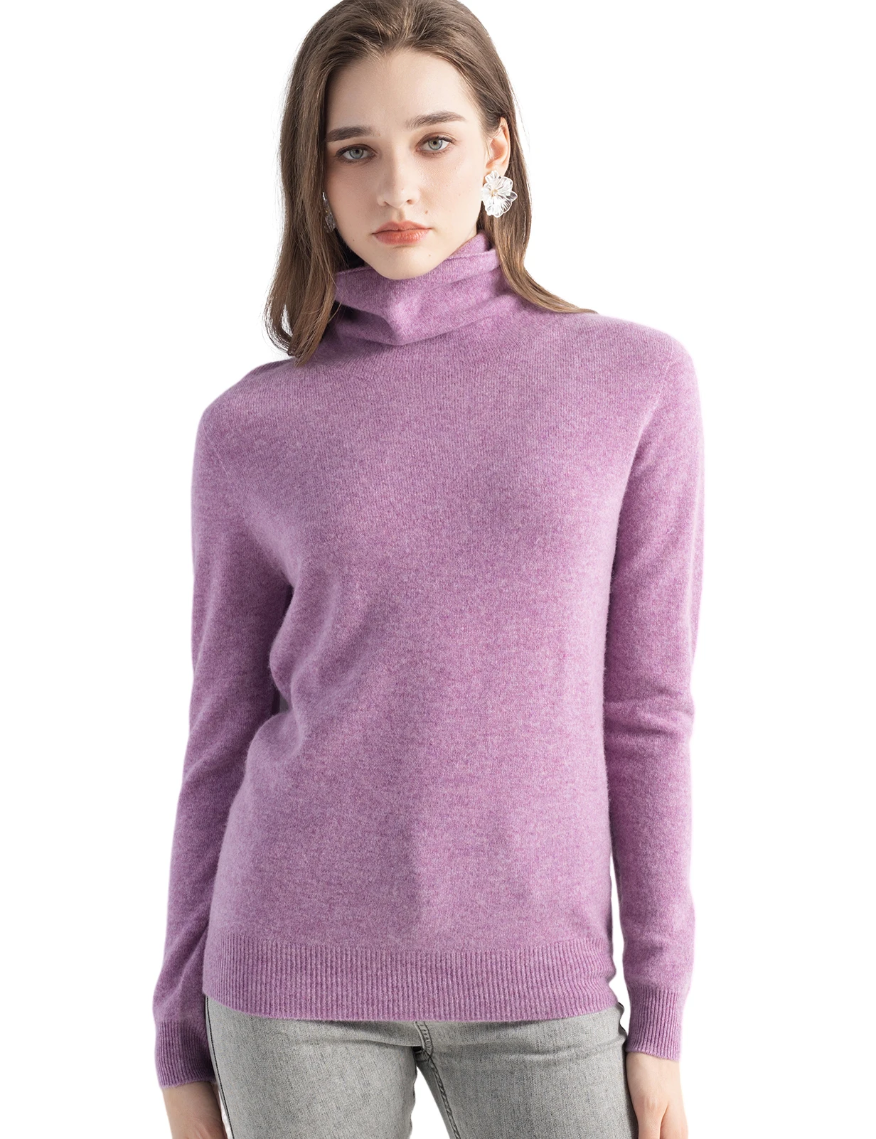 Naiste 100% meriinovillast topeltkõrge kaelusega ja pikkade käistega õhem sviiter S-XL (2026) 2