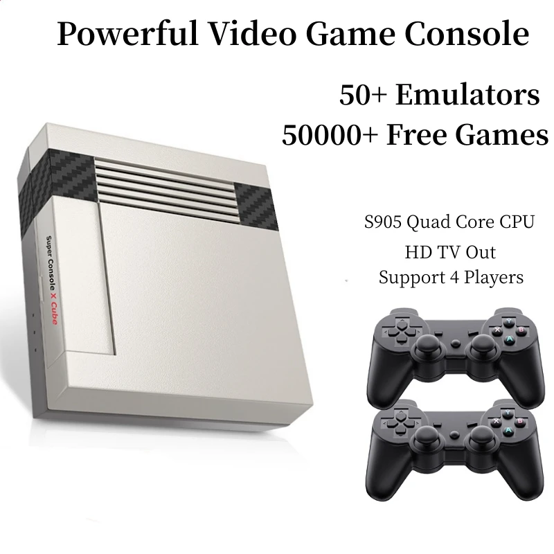 

Super TV Game Box Video Game Console X Quad Core 64/128/256GB 50000 Free Games Wireless Gamepads For 8/16/32/64/128 Bit Games