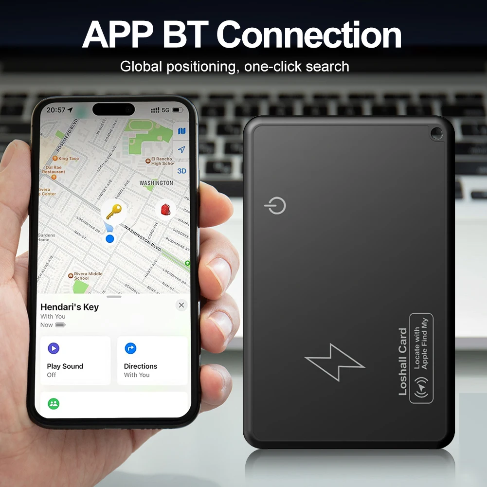 1/2PC Wireless Charging Tracking Location Mini Wallet Tracker Card Waterproof GPS Locator Work For Iphone Find My App BT Tracker gps tracker gps locator anti lost tracker bluetooth tracker bluetooth gps tracker bluetooth finder wallet tracker