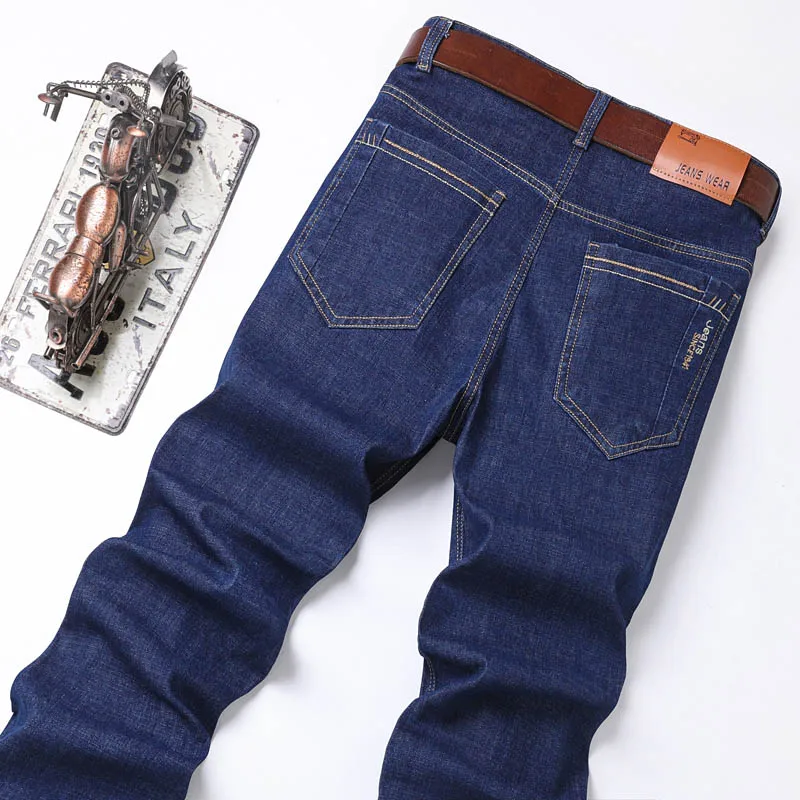 2025 New Light Blue Men's Comfort Soft Jeans Fashion Straight Business Pants Cotton Soft Casual Stretch Denim Trousers 28-40 6