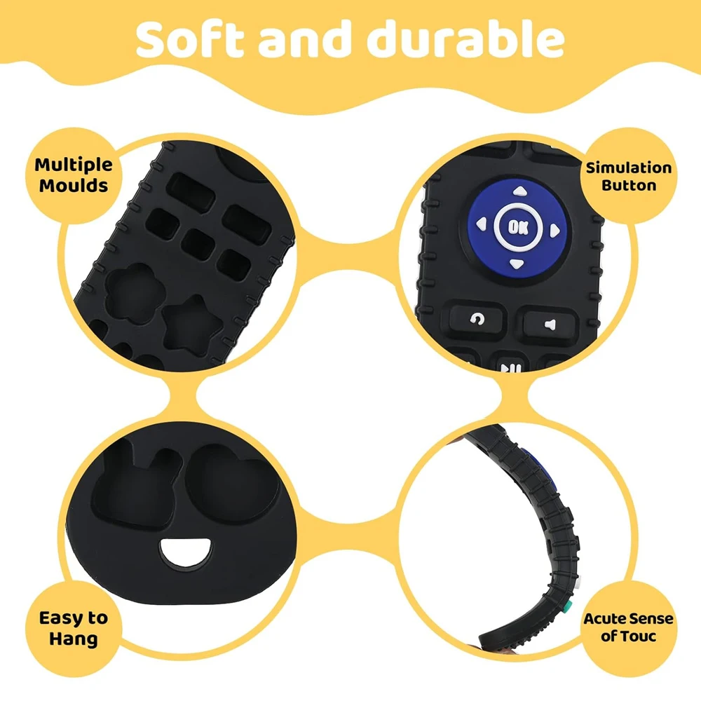 1Pcs Soft Chewable Baby Toys, Remote Control Shaped Baby Teething Toys, Teething Toys for Boys and Girls, Freezable, BPA Free 4