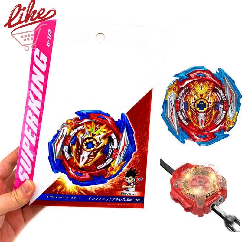 Laike Superking B-173 Infinite Achilles Spinning Top B173 01 Bey with Spark Launcher Box Set Toys for Children