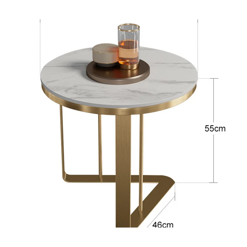 Modern Simple Luxury Living Room Home Small Coffee Table Light-Weighted Creative Stainless Steel Rock Table Tops Countertops
