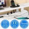 Office Furniture Desk Sets ,65" L Shaped Desk With Power Outlets And Monitor Stand , Computer Desk With LED Light &File Cabinet 3