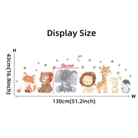 2PC Cartoon Cute Africa Animals Wall Stickers Elephant Giraffe Bear Fox Kids Room Kindergarten Home Decoration 5