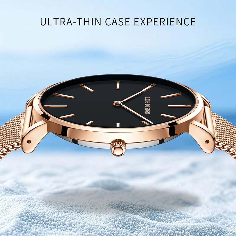 2025 New Women Watch LIGE Top Brand Luxury Ultra Thin Mesh Quartz Watches for Women Fashion Sports Waterproof Watch Ladies