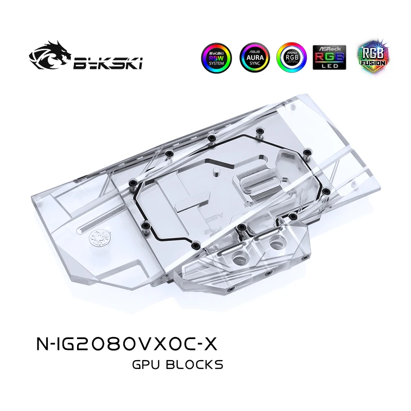 

Bykski водный блок для использования в красочных iGame RTX2070/2080 Вулканизированная X OC/медный радиаторный блок с полным покрытием/светильник RGB