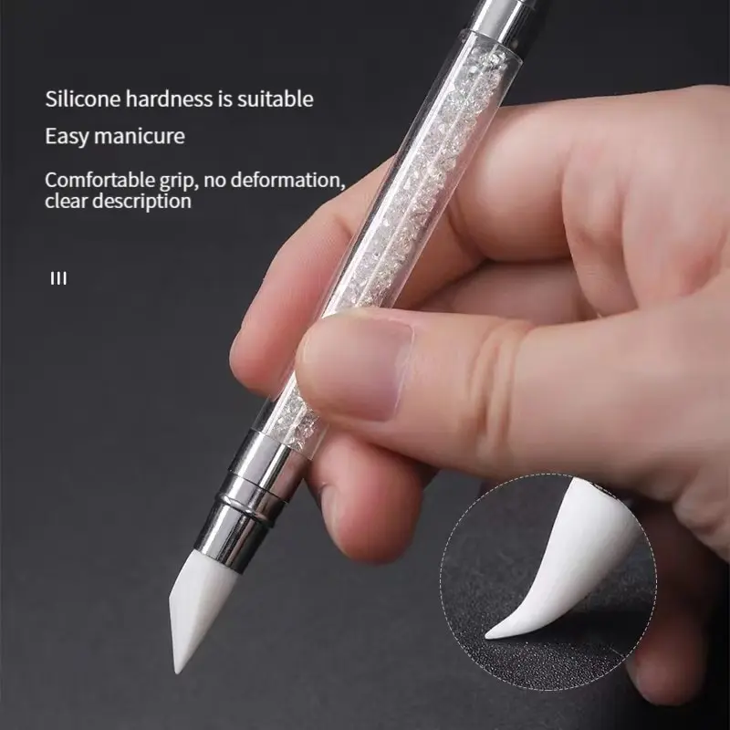 Nail Art Pen Double Head Silicone Flower Sculpting Pen Adjustable Glue Stick Embossing Pen Nail Art Brush Every Home Tool 5