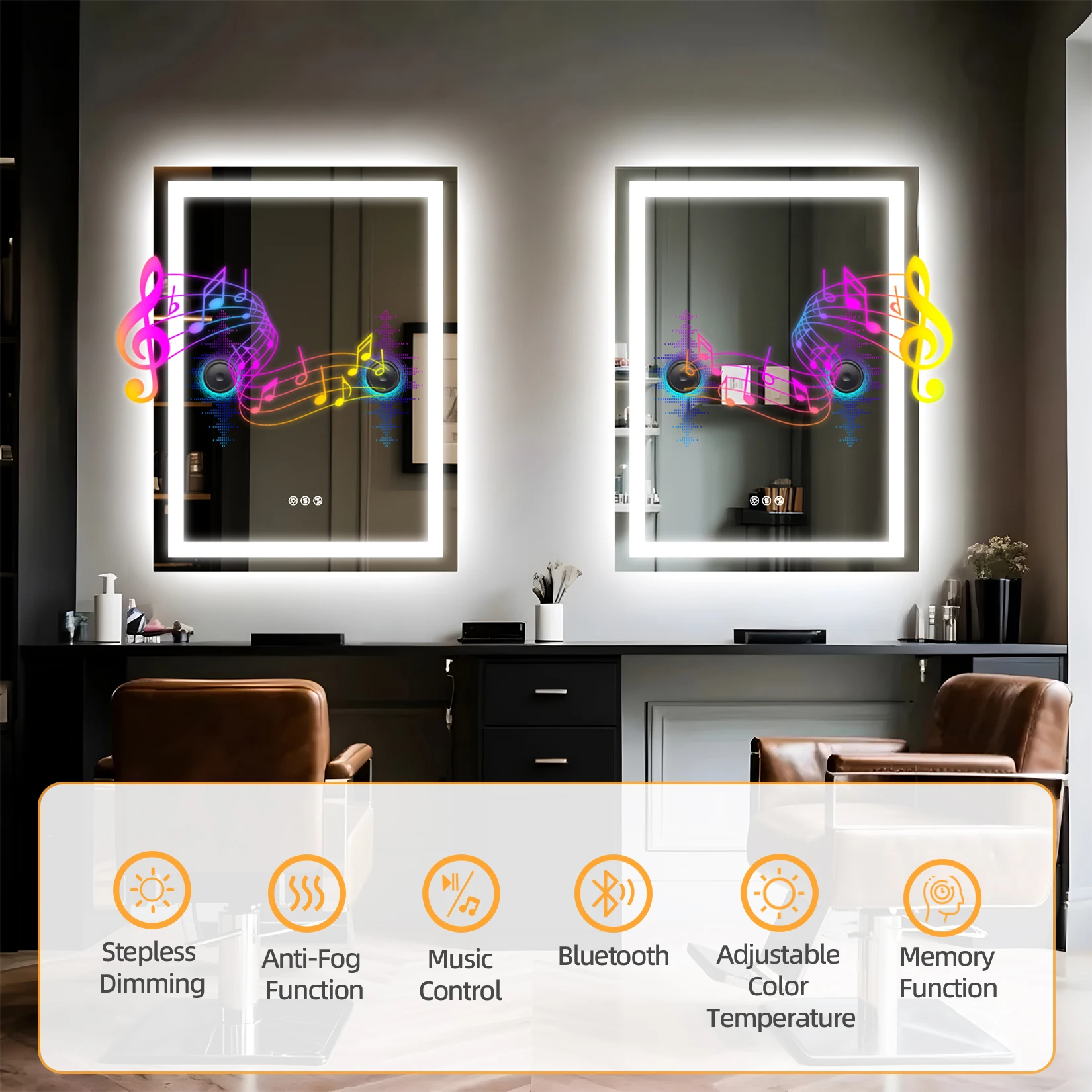 Bluetooth LED Bathroom Mirror 4