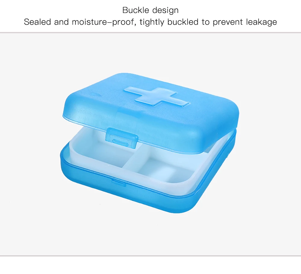 4-Compartment Waterproof Pill Organizer and Vitamin Storage Box