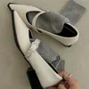 Pointed Toe Women Loafers Black Brown White Casual Mules Shoes Belt Buckle Shallow Slip on Low Flat Heeled Party Pumps Size 40 4