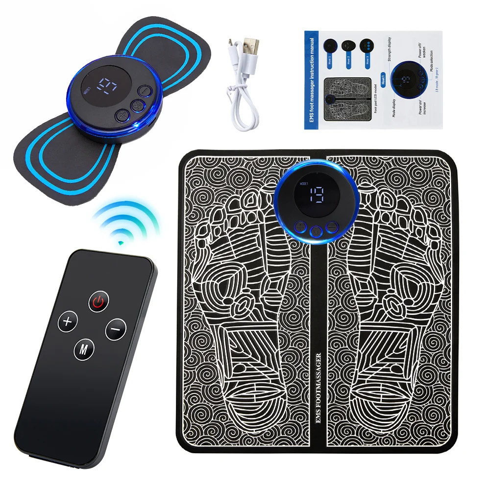 Ems Foot Massager Pad Tappetino Da Massaggio Pieghevole Elettrico Stimolazione Muscolare Sollievo Dal Dolore Rilassa I Piedi, Massaggiatore Per Il Col
