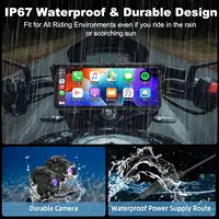 Jansite 8.1 Inch 4K Motorcycle CarPlay Screen 4K Dash Cam Wireless Android Auto Bluetooth GPS Navigation IPX7 Waterproof Display - Image 4
