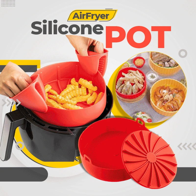 Silicone Air Fryer Liners 16cm/19cm Baking Tray Pads Steamer Pot Paper Mold Accessories Reused To Prevent Food Sticking Tool Red