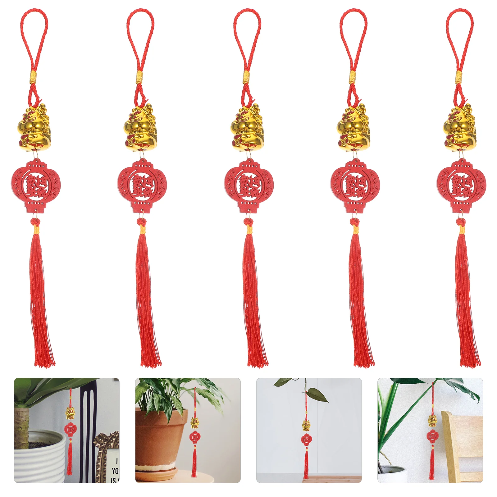 

Chinese Ingots Hanging Tassel Zodiac Dragon Hanging Tassel 2024 Lucky Fu Pendant Chinese New Year Hanging Ornament Home