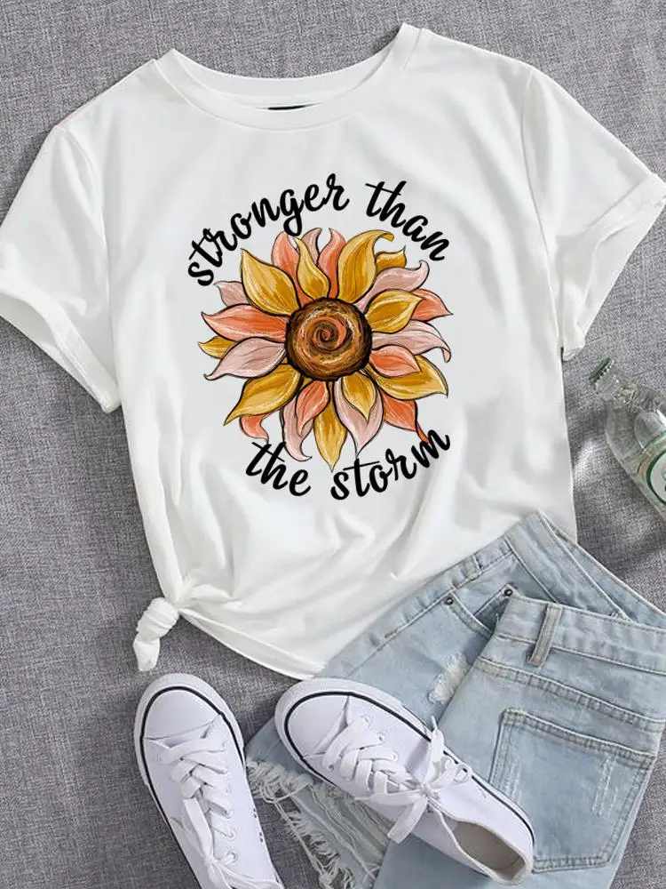 

Модная повседневная женская футболка с цветочным принтом и надписью, футболка с коротким рукавом и принтом, одежда, женская одежда, футболки с графическим принтом