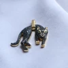 5PCS, 2022 Trendy CZ Leopard Pendant Copper Gold Plated Crystal Zircon Necklace Pendant for Jewelry Making Lucky Gift 5