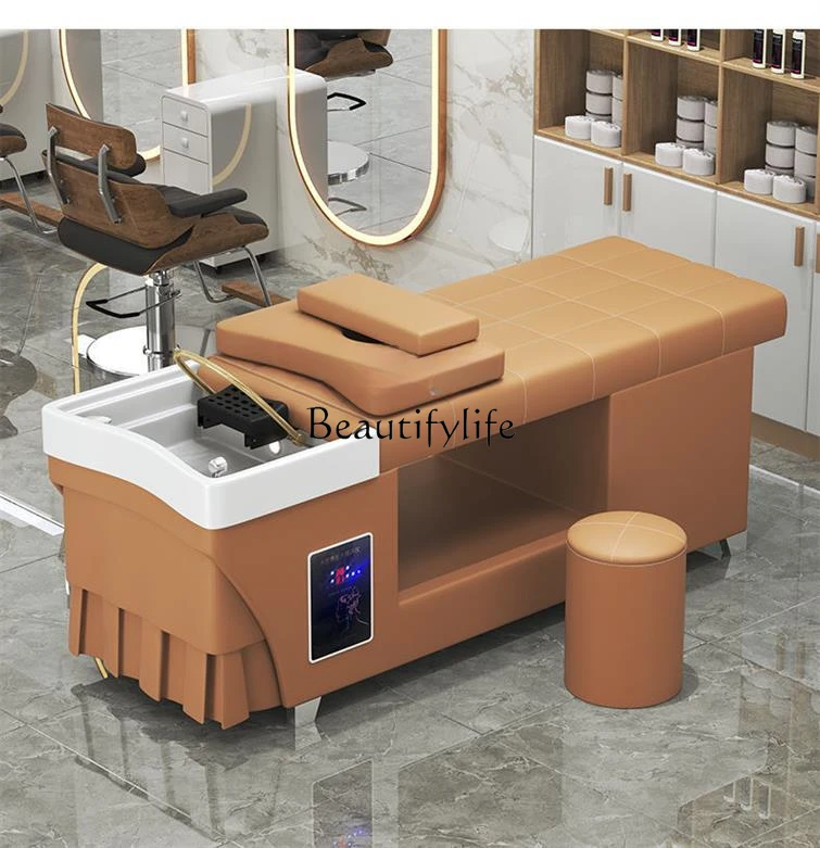 Thai Head Therapy Shampoo Chair Beauty for Hair Salon with Water Circulation Fumigation Massage Couch