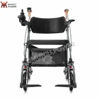 Déambulateur électrique multifonction léger et pliable, fauteuil roulant électrique avec siège pour personnes âgées 3