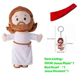 Heavenly Soft Jesus Plush Toy - Religious Educational Stuffed Doll (25CM with Pendant)