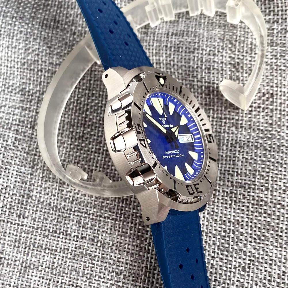 Tandorio 42mm monster blau zifferblatt nh36a männer automatische 
