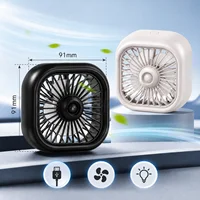 Nouveau mini ventilateur USB pour voiture, 3 vitesses réglables, fixation sur grille d'aération avec lumière colorée, ventilateur de refroidissement automatique, accessoires auto 5