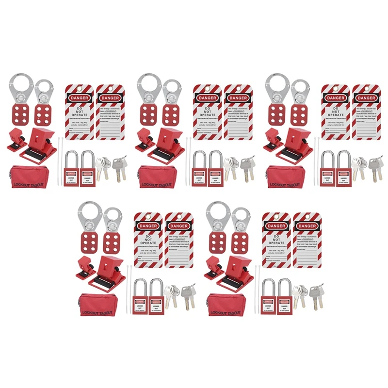 New-45 PCS Lockout Tagout Locks Tags Set- Lockout Locks Keyed Different Safety Padlocks Station Lock Out Tag Out Ki