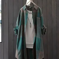 New Women's Casual Fashion blouse temperament popular Shirt Plaid Lapel Loose Button Cardigan Top Suitable For Spring And Autumn - Image 3