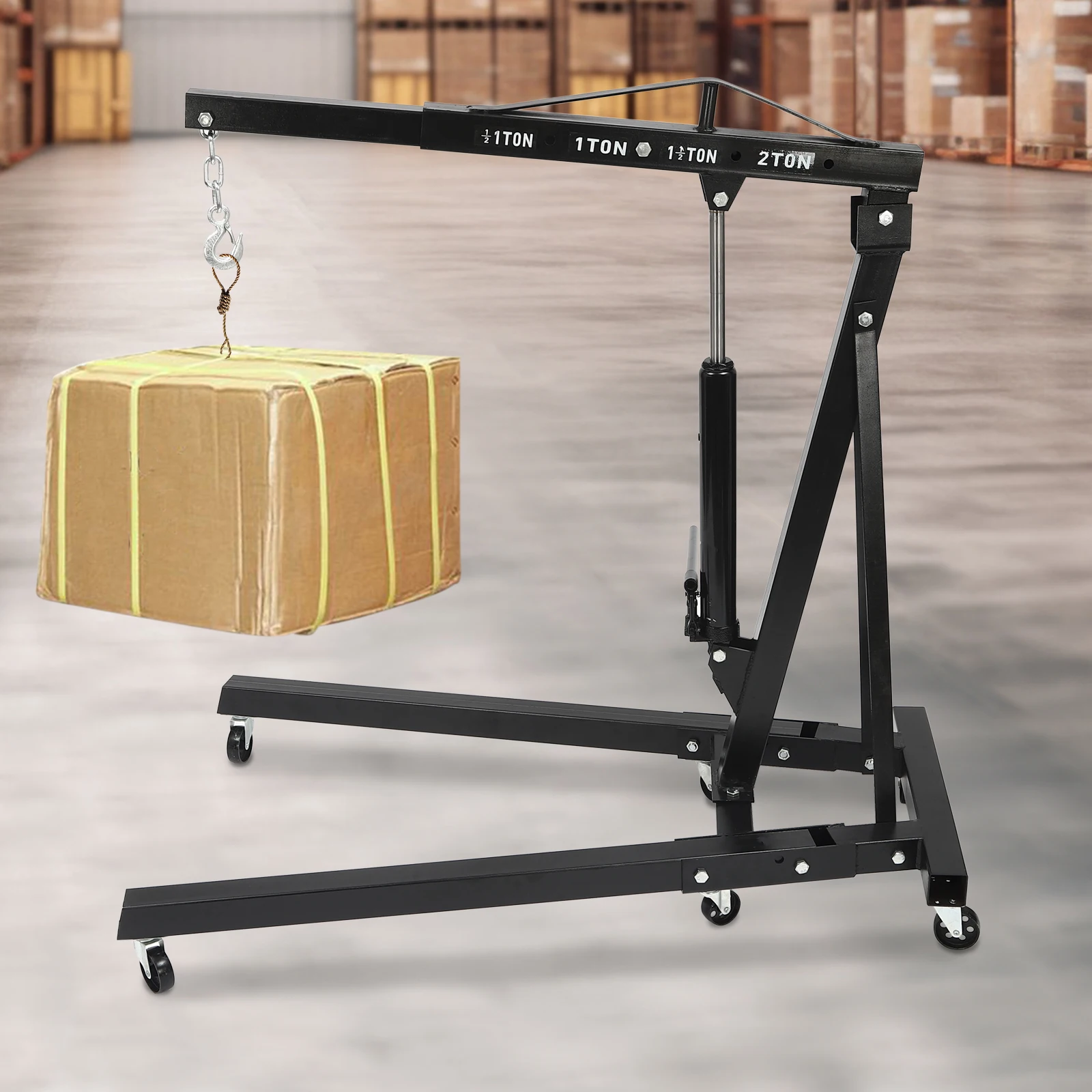 Engine Hanger Engine Crane Hydraulic Car Crane 2T Ton Folding Mobile Auto Maintenance Tool