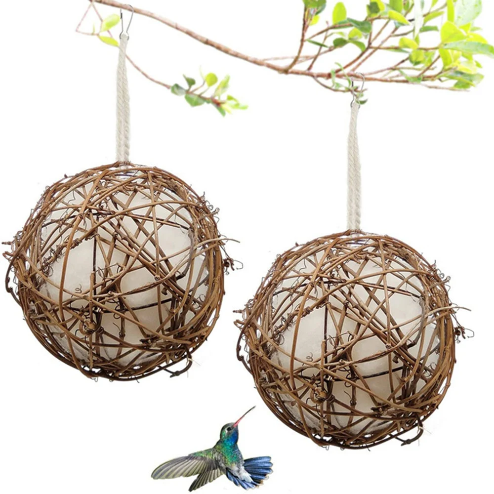 Multipurpose Hanging Ball Feeder, Hummingbird Vine Ball, Grass Ball, Pet Feeder, Toy Feeding Bird's Nest Material