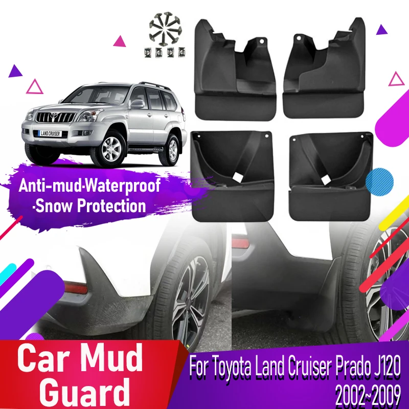 

Car Mud Guard For Toyota Land Cruiser Prado J120 120 2002~2009 Dustproof Fender Flare Mudguards Front Rear Wheel Car Accessories