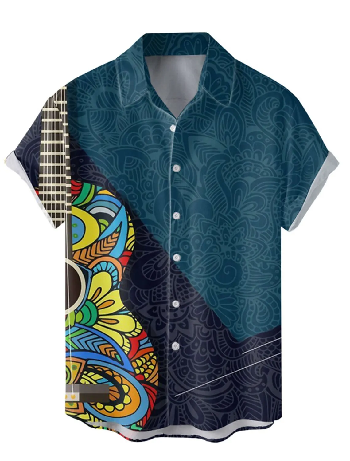2024Graphic Mask Men's Shirt Button Up Casual Daily Wear Date Vacation Lapel Short Sleeves Polyester Shirts Carnival 5
