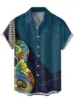 2024Graphic Mask Men's Shirt Button Up Casual Daily Wear Date Vacation Lapel Short Sleeves Polyester Shirts Carnival 5