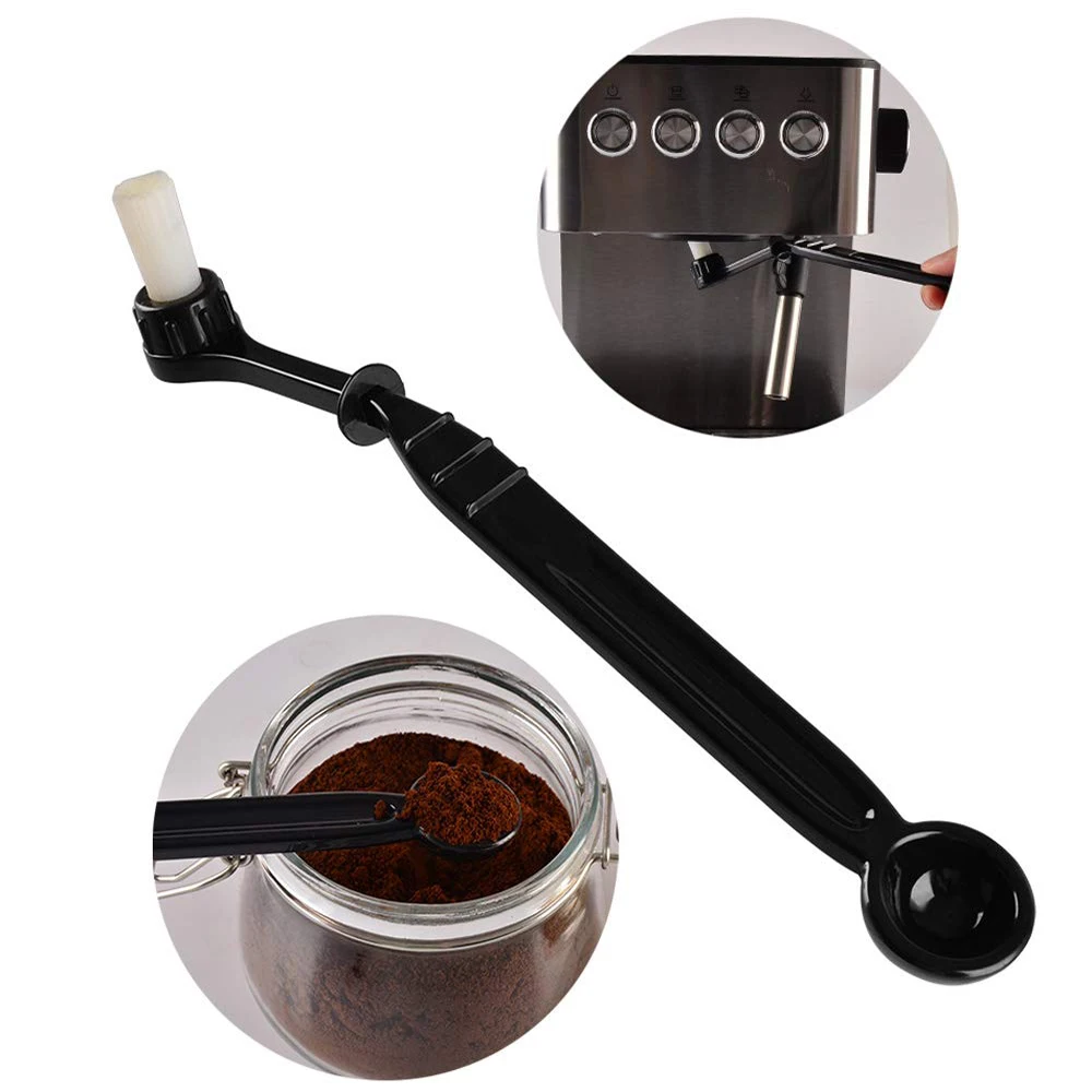 Coffee Cleaning Tool Leeseph Coffee Machine Brush Cleaner Spoon 2 in 1 Barista Espresso Machine Brush Replacement Head