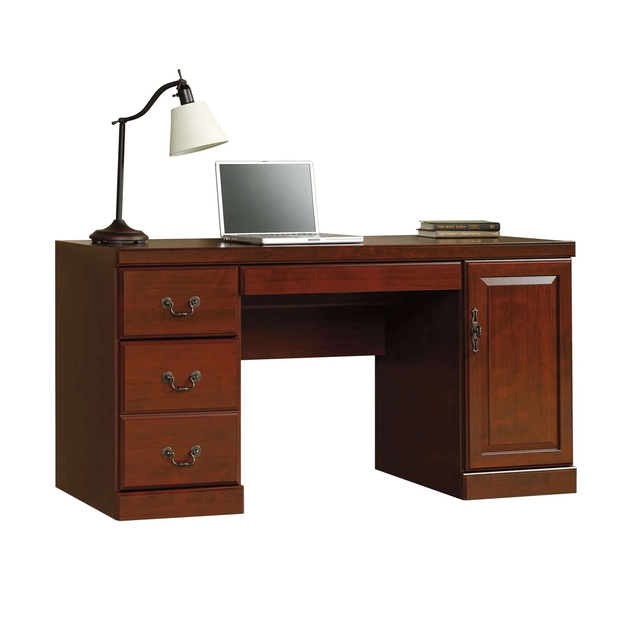 Study, Computer Credenza Desk, Classic Cherry Finish, for Living Room, Bed Room