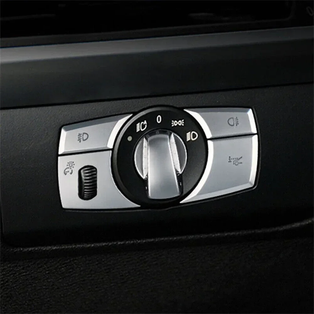 자동차 헤드라이트 스위치 단추 손잡이 커버 트림 스티커, BMW E70 X6 E71 자동차 인테리어 스티커 액세서리, 5 개