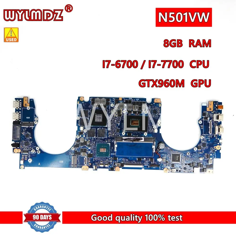 Używany N501VW z 8GB RAM I7 6700HQ GTX960M Notebook płyta główna dla
