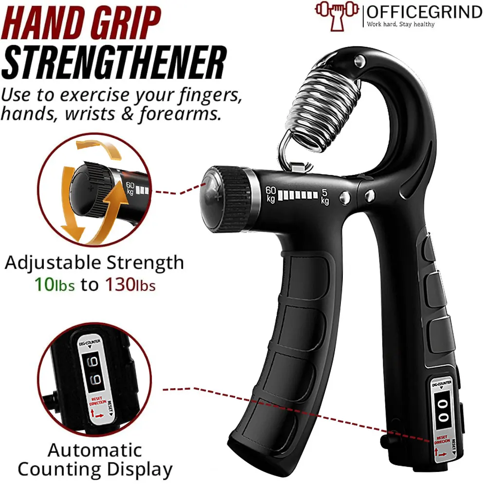 Hand Grip Strengthener Grip Strength Trainer Adjustable Resistance Forearm Strengthener Perfect for Musicians Athletes hand strengthener hand grip trainers hand grip exerciser hand trainer hand exerciser forearm exerciser