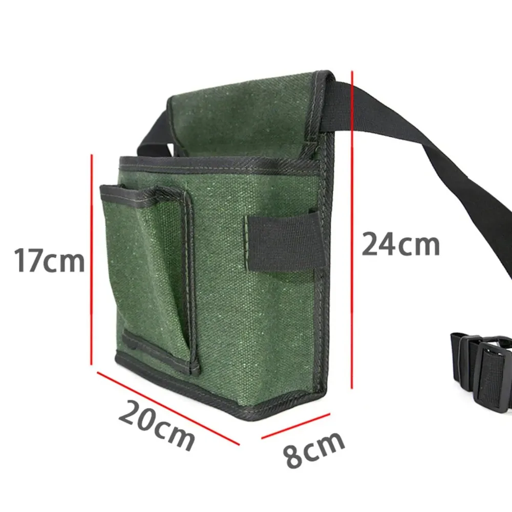 Multifunction Tool Storage Bags Thicker Canvas Multiple Pockets Repair Bag Carpenter Waist Bag Toolkit Pouch 6