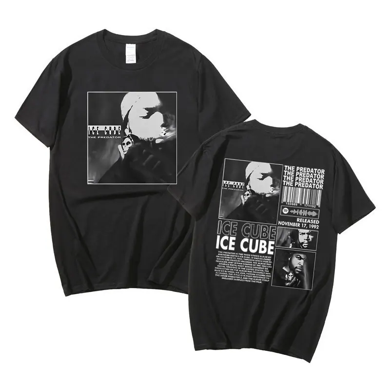 VINTAGE 90s Ice Cube The Predator T Shirt Rap Hip Hop Sz MEDIUM BLACK