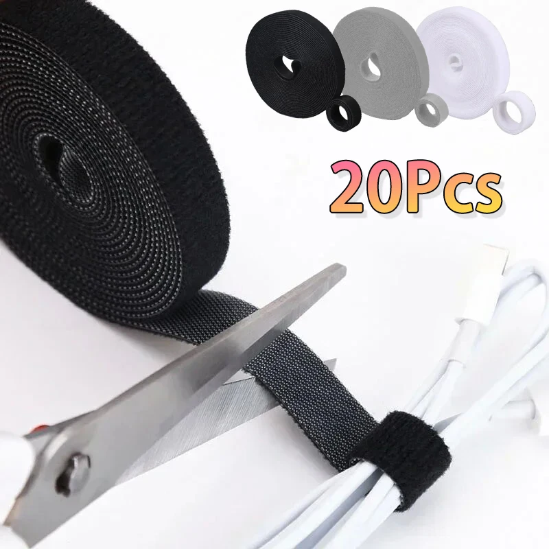 สายรัดเคเบิลแบบติดเองได้ 2 เมตร แบบม้วน สำหรับจัดระเบียบสายไฟ ใช้ซ้ำได้ ทำจากไนลอน สำหรับการจัดการสายไฟอเนกประสงค์ 1/3/5/10/20 ชิ้น 1