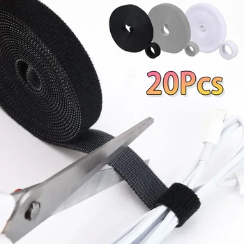 สายรัดเคเบิลแบบติดเองได้ 2 เมตร แบบม้วน สำหรับจัดระเบียบสายไฟ ใช้ซ้ำได้ ทำจากไนลอน สำหรับการจัดการสายไฟอเนกประสงค์ 1/3/5/10/20 ชิ้น 1