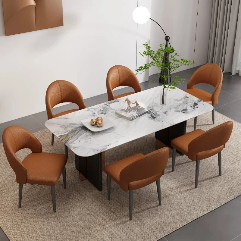 

Leather Dining Chairs Modern Luxury European Beautiful Dining Chairs Trendy Designer Chaises Salle Manger Nordic Furniture