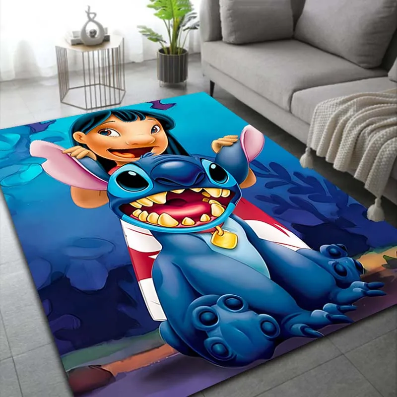 Description Picture 5 of itemLilo & Stitch Angel Rug Carpet for Living Room Children Girl Baby Bedroom Mat Sofa Floor Rug Home Decor Anti Slip Mat Fans Gift