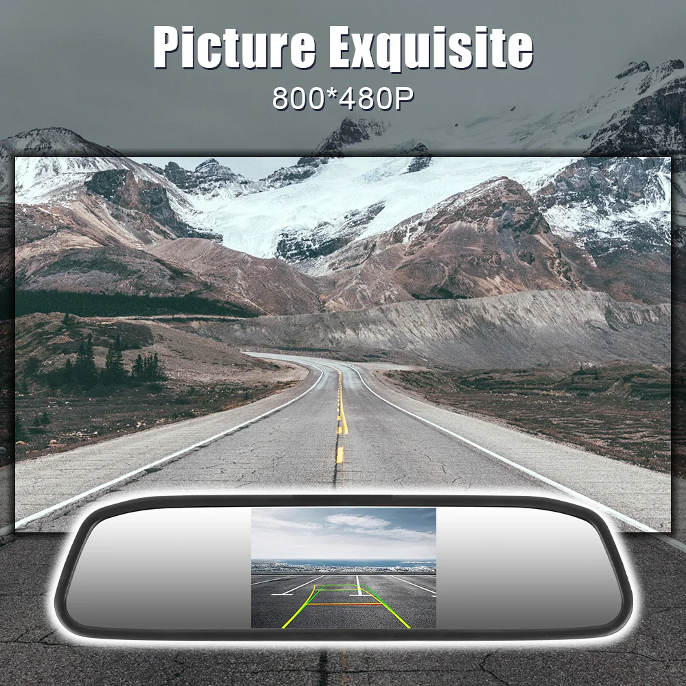 Universal TFT LCD Color Monitor 4.3 Inch Rearview Car Rearview Mirror Display HD Video Auto Parking Monitor