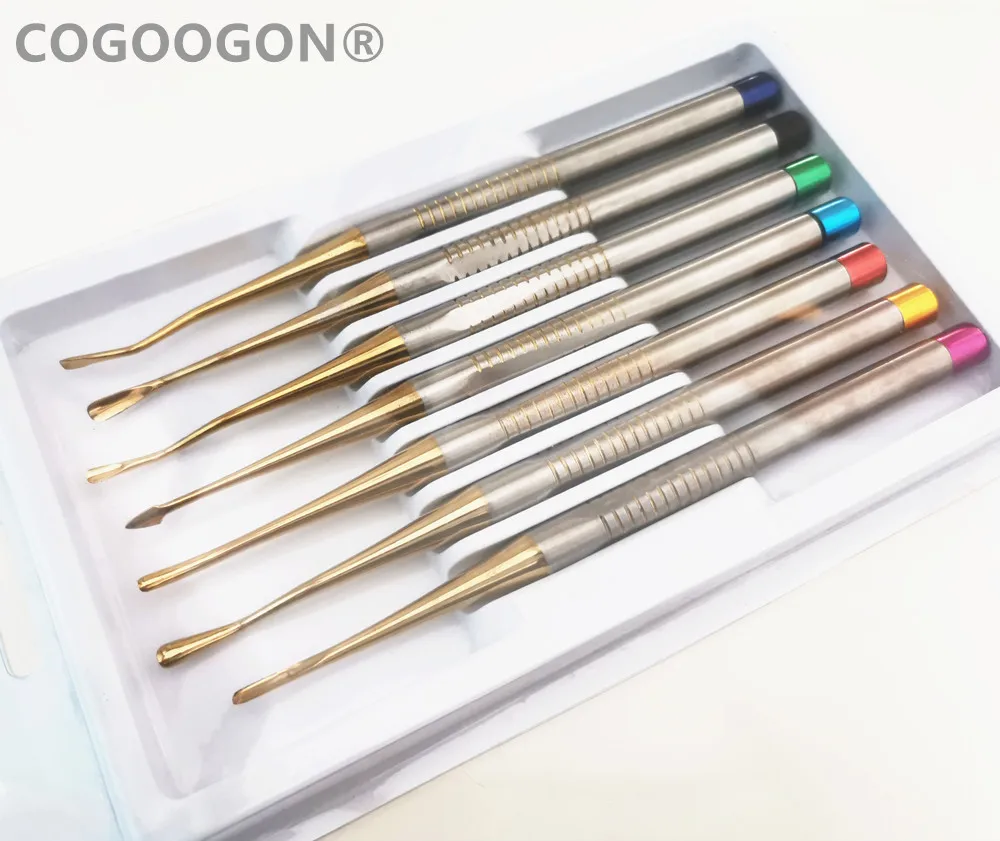 

7PCS/SET Dentistry Tooth Extracting Tools Titanium Alloy Implant Instrument Dental Elevator Set Extraction Root